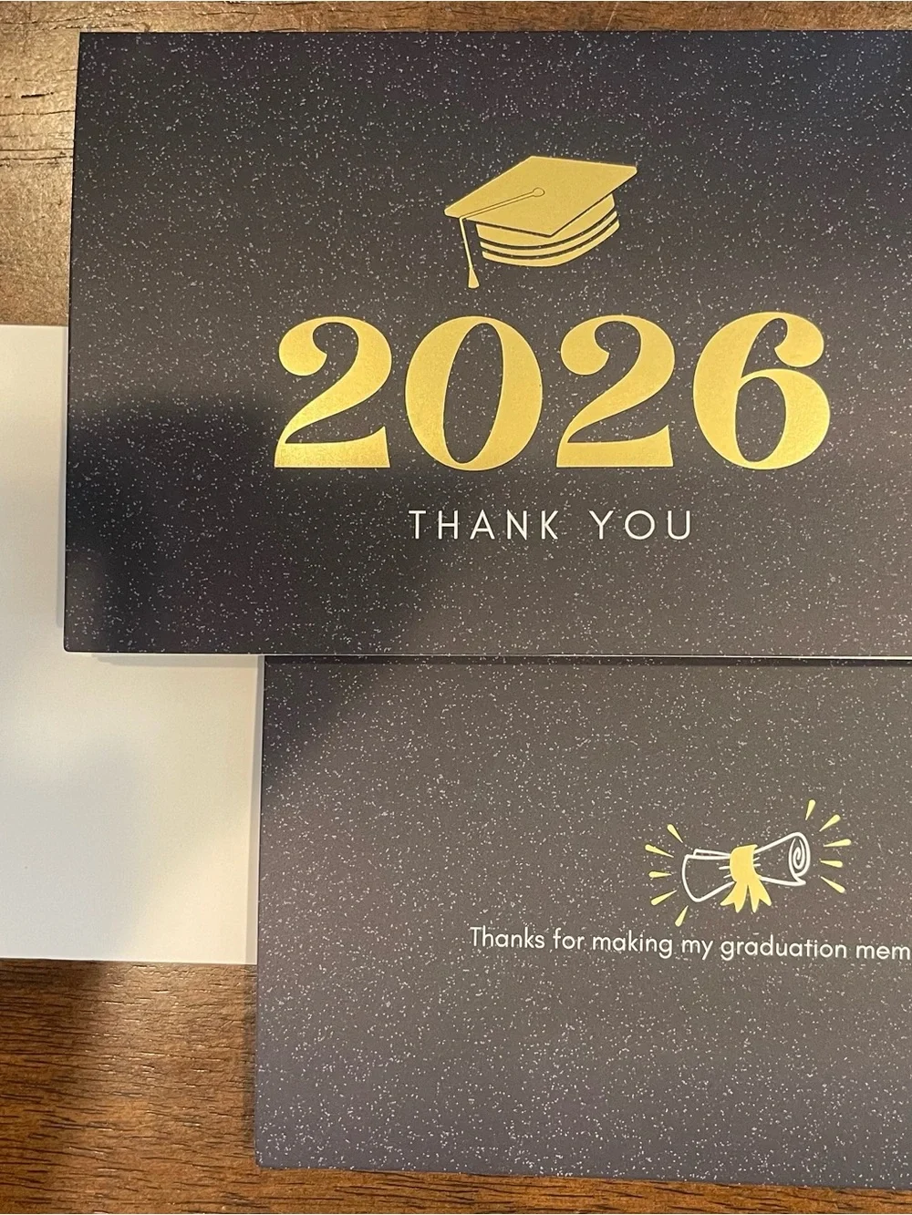 2026 Gold & Navy Graduation Thank You Cards - 20